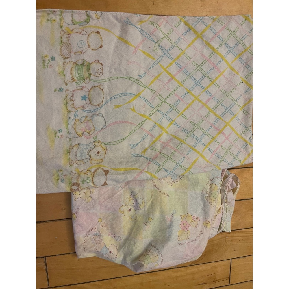 Vintage 1983 Hallmark Critter Sitters Crib Sheet & Receiving  Nursery blanke - Picture 4 of 12